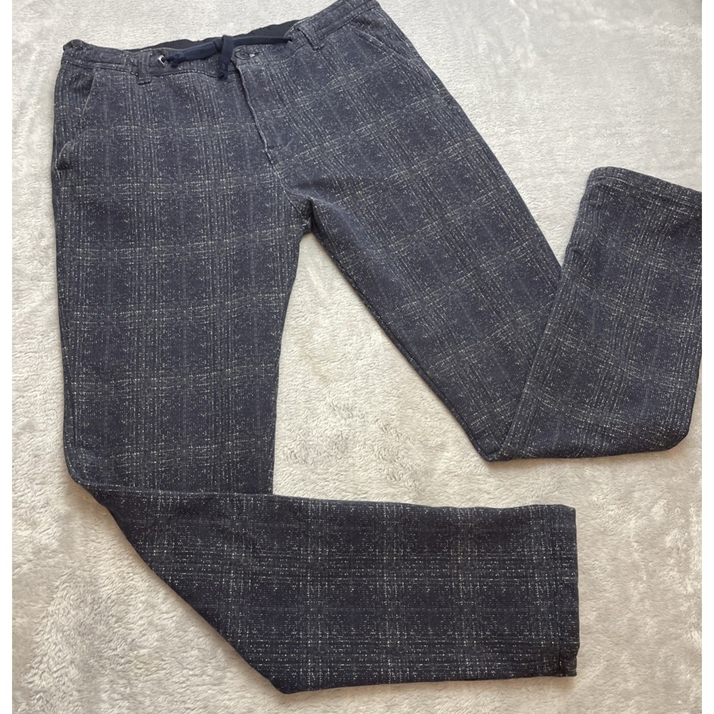 Manuel Ritz Mens Juniors Slim Jogger Pants Size 32x29 Navy Abstract Stretch